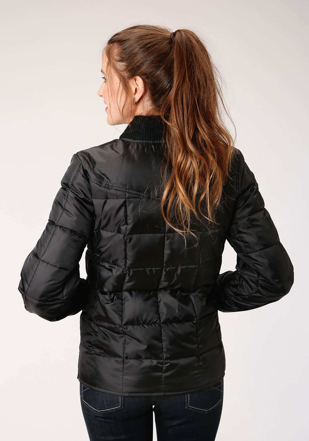 Roper Womens Black Quilted Poly Filled Zip Front Jacket - Roper - Flyclothing LLC