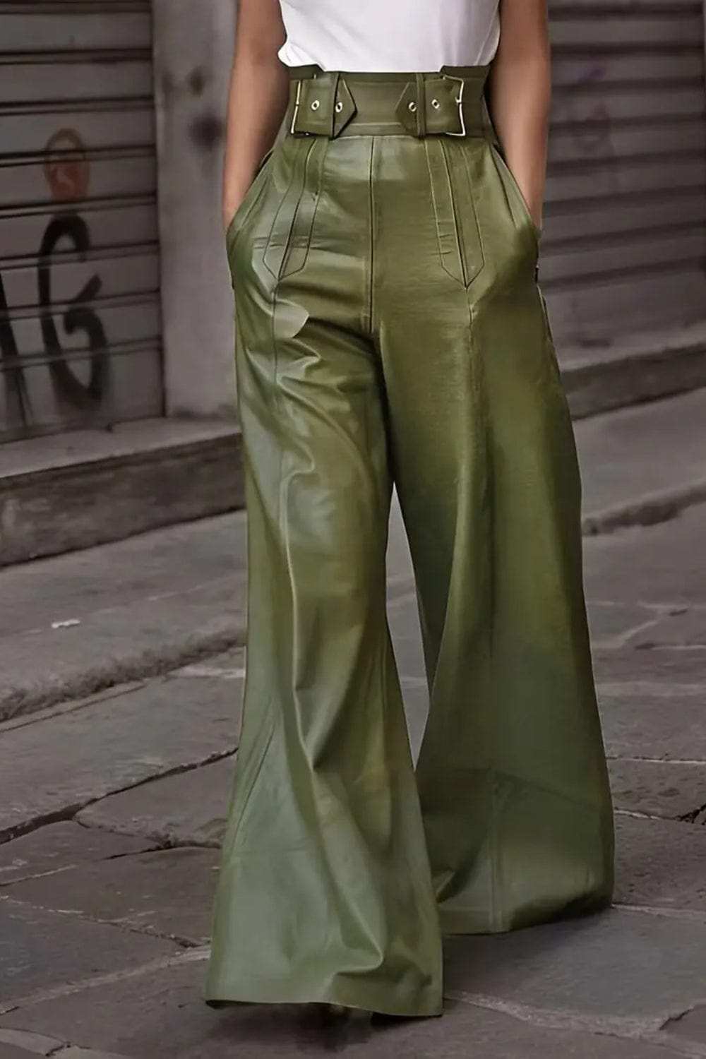 High Waist Wide Flare Pants - Trendsi - Flyclothing LLC