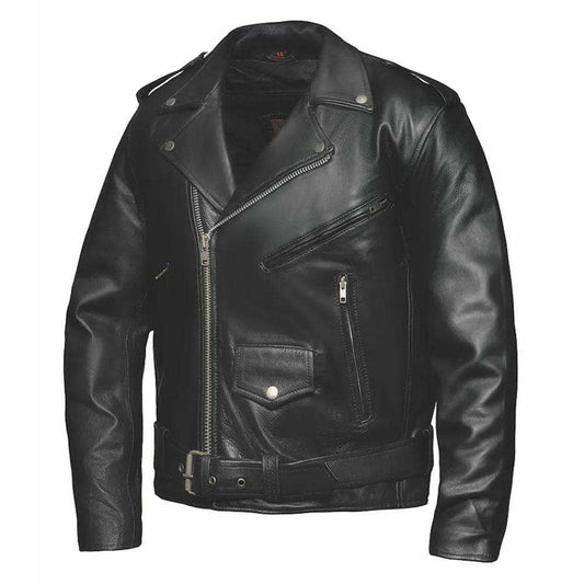 Vanguard - Mens Classic M.C. Leather Jacket - Unik Just for Bikers - Flyclothing LLC