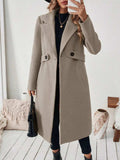 One Button Wool Blend Overcoat - Trendsi - Flyclothing LLC