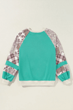 Printed Round Neck Long Sleeve Blouse - Trendsi - Flyclothing LLC