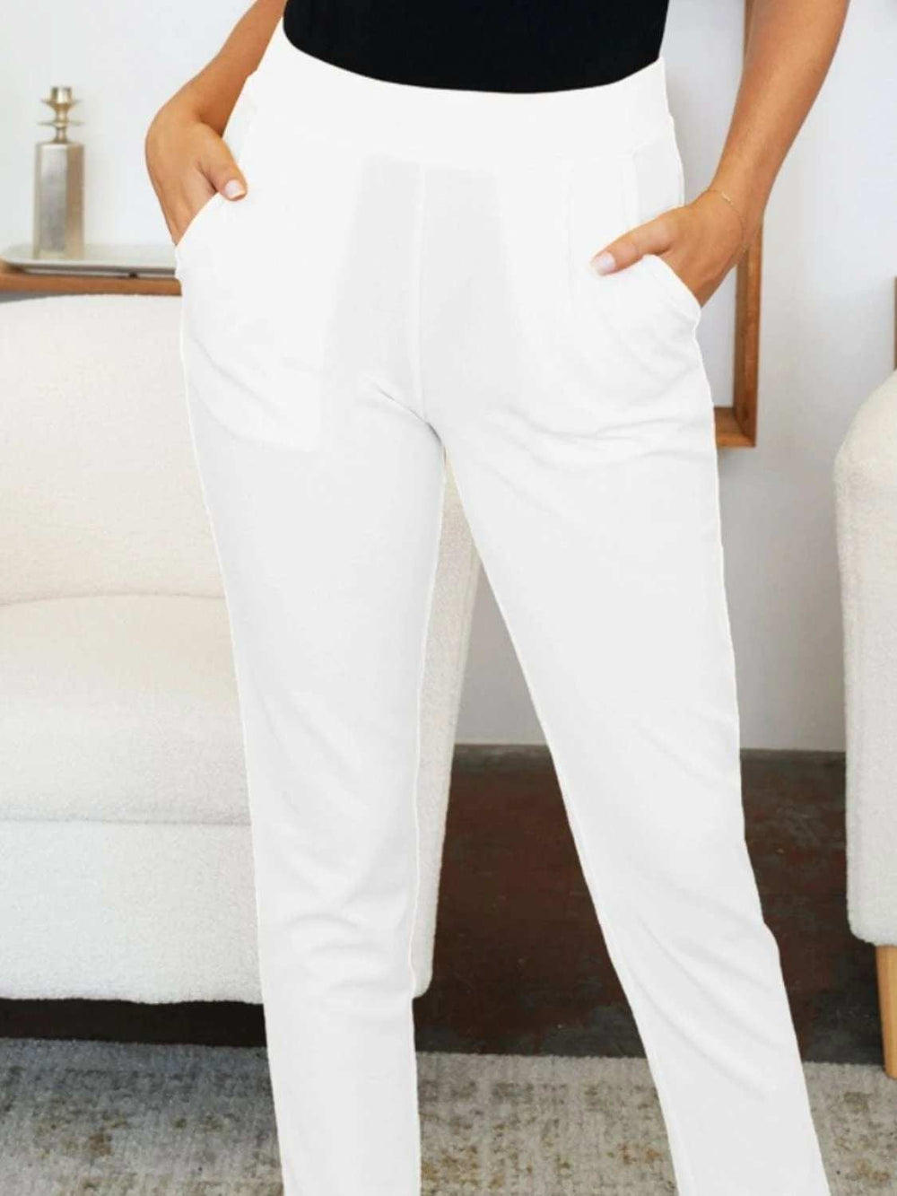 FAM-FAM Pocketed High Waist Skinny Pants - Trendsi - Flyclothing LLC