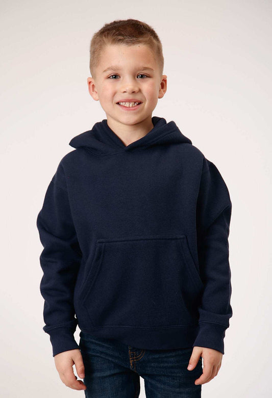 Roper Boys Navy Pullover Hoodie With Front Pocket - Roper - Flyclothing LLC