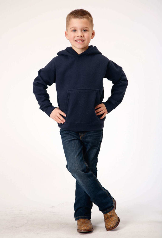 Roper Boys Navy Pullover Hoodie With Front Pocket - Roper - Flyclothing LLC