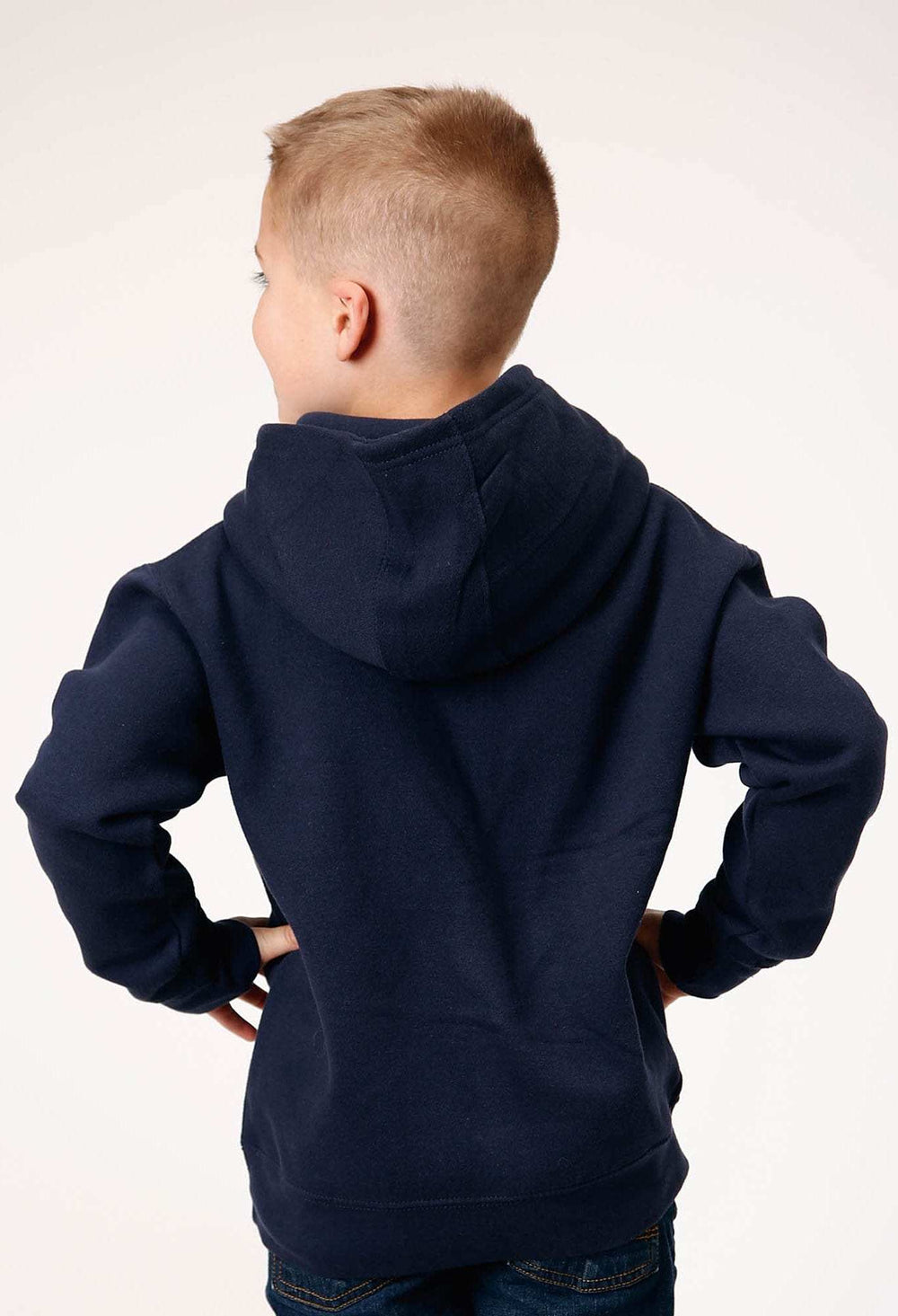 Roper Boys Navy Pullover Hoodie With Front Pocket - Roper - Flyclothing LLC