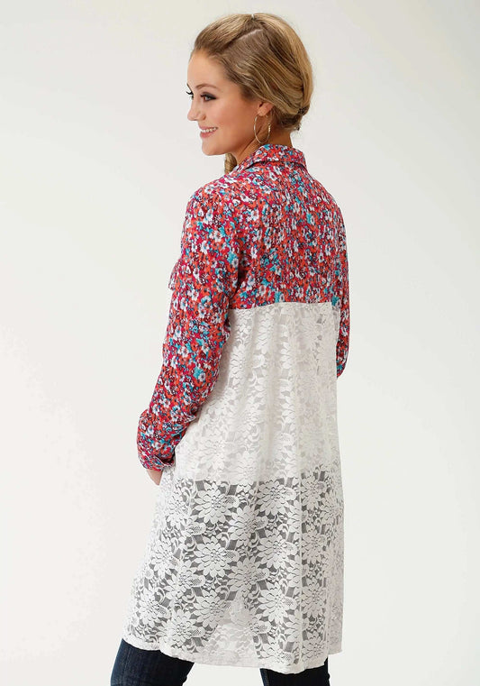 Roper Womens Multi Colored Floral Long Sleeve Duster - Roper - Flyclothing LLC