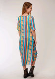 Roper Womens Blue Yellow And Red Serape Print Short Sleeve Cardigan - Roper - Flyclothing LLC