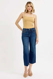 RISEN Full Size Tummy Control High Rise Crop Wide Jeans Plus Size - Trendsi - Flyclothing LLC