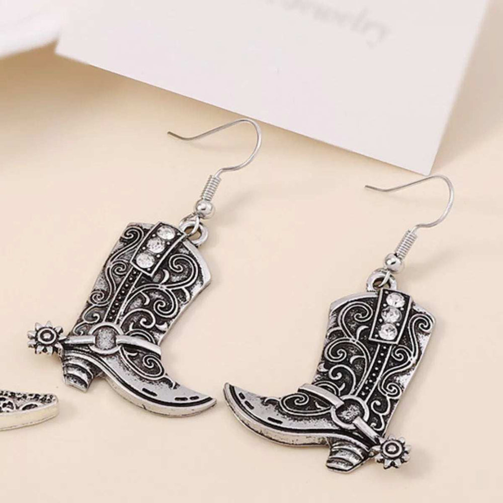 Vintage Western Cowboy Boot Dangle Earrings - Trendsi - Flyclothing LLC