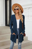 Pocketed Open Front Long Sleeve Cardigan - Trendsi - Flyclothing LLC