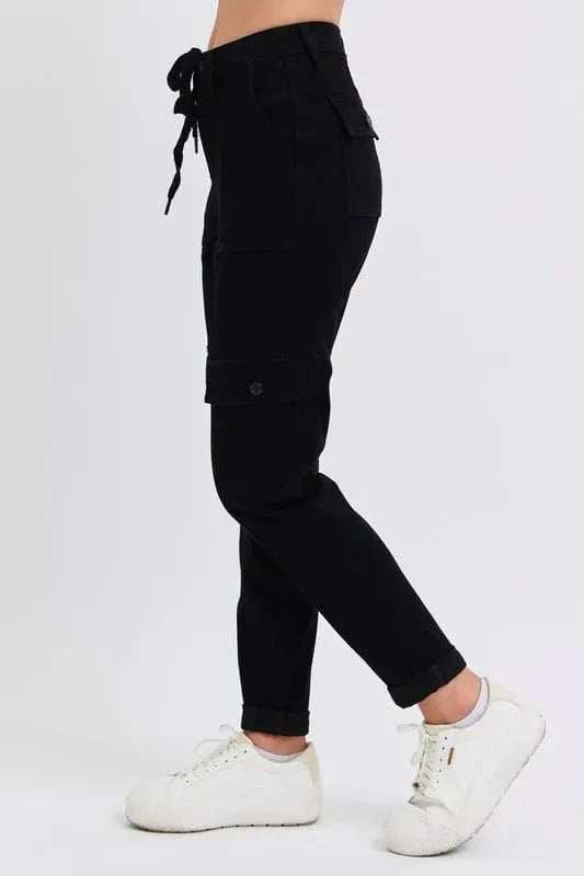 Judy Blue Full Size High Waist Cargo Cuffed Jogger Plus Size - Trendsi - Flyclothing LLC