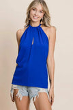 BiBi Air Flow Woven Key Hole Front Detailed Halter - Trendsi - Flyclothing LLC