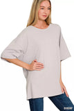 Zenana Cotton Short Sleeve Oversized Tunic Tee - Trendsi - Flyclothing LLC