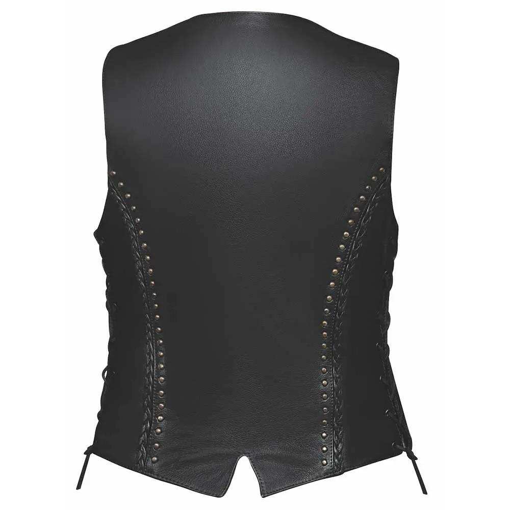 Cowgirl - Ladies Studded Leather Vest - Unik Just for Bikers - Flyclothing LLC