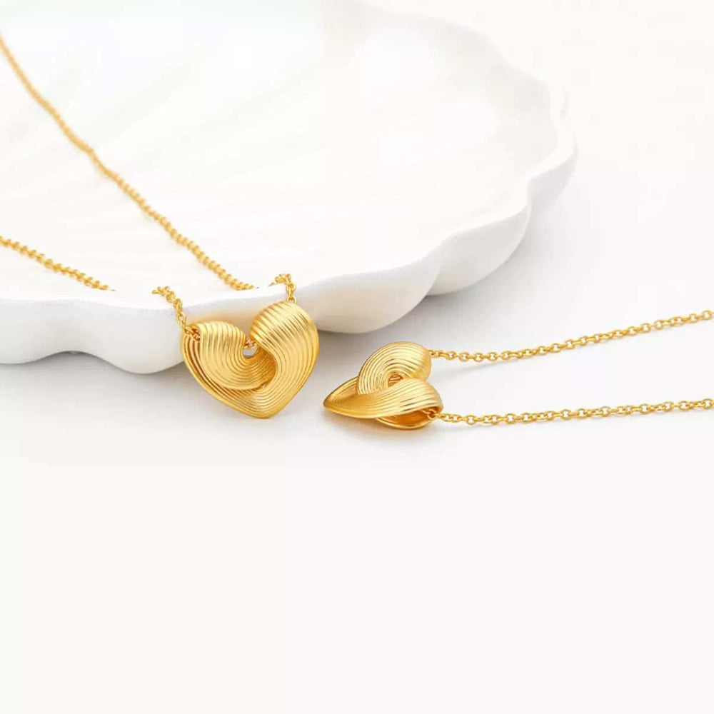 18K Gold-Plated Heart Pendant Necklace - Trendsi - Flyclothing LLC