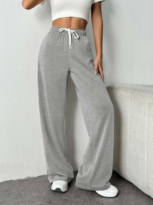 Drawstring Wide Leg Pants with Pockets - Trendsi - Flyclothing LLC