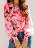 Smocked Printed Round Neck Lantern Sleeve Blouse - Trendsi - Flyclothing LLC