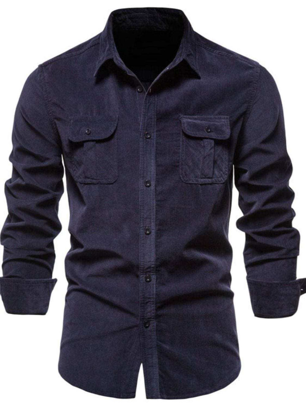 Men's Full Size Button Down Collared Neck Shirt Plus Size - Trendsi - Flyclothing LLC