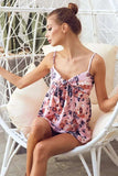 BiBi Floral Printed Jersey Knit with Tie Ribbon Front - Trendsi - Flyclothing LLC