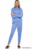 Zenana Scuba Mock Neck Sweatshirt and Joggers Set - Trendsi - Flyclothing LLC