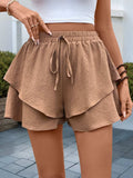 Perfee Tied Layered Shorts - Trendsi - Flyclothing LLC