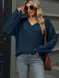 V-Neck Long Sleeve T-Shirt - Trendsi - Flyclothing LLC