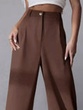 Wide Leg Pleated Pants - Trendsi - Flyclothing LLC