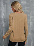 V-Neck Long Sleeve T-Shirt - Trendsi - Flyclothing LLC