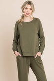 Super Lady Round Neck Raglan Sleeve Top and Pants Lounge Set - Trendsi - Flyclothing LLC