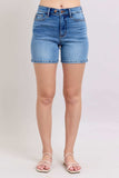Judy Blue Full Size 2 Button Denim Shorts with Pockets Plus Size - Trendsi - Flyclothing LLC