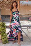 Printed Square Neck Wide Strap Dress - Trendsi - Flyclothing LLC