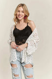 ADORA Leaf Pattern Crochet Cardigan - Trendsi - Flyclothing LLC