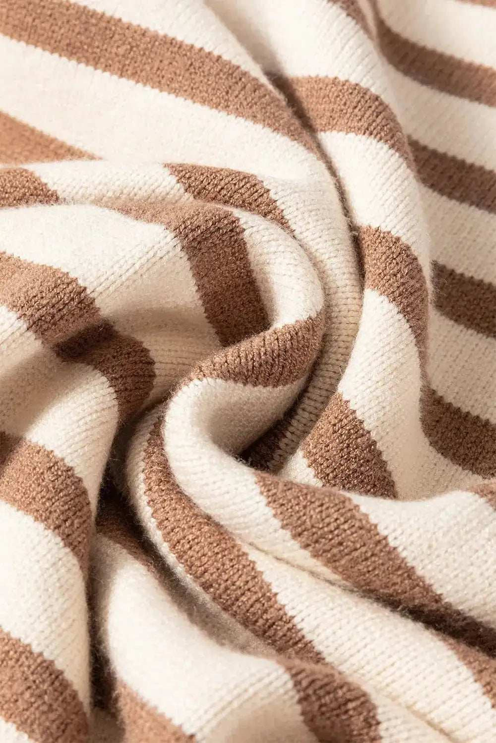 Striped Turtleneck Long Sleeve Sweater - Trendsi - Flyclothing LLC