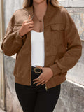 Zip Up Dropped Shoulder Jacket - Trendsi - Flyclothing LLC