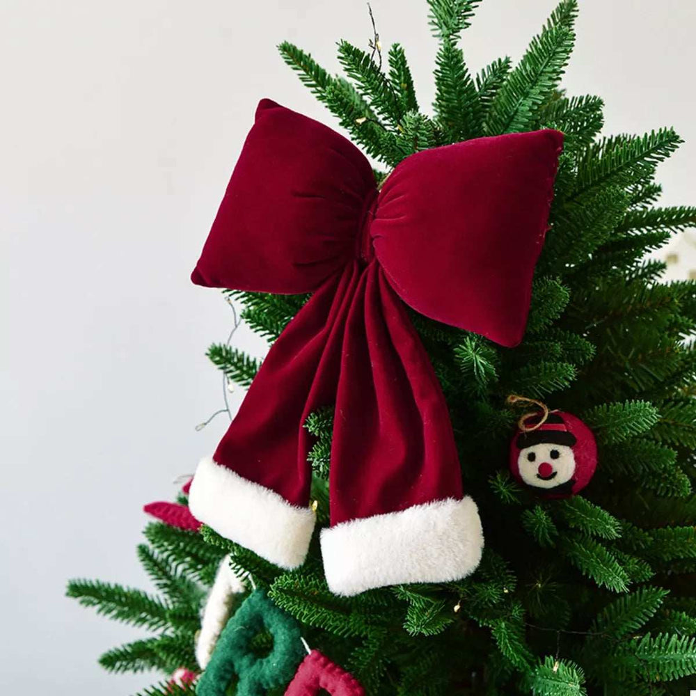 Christmas Velvet Bow Hanging Ornament - Trendsi - Flyclothing LLC