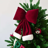 Christmas Velvet Bow Hanging Ornament - Trendsi - Flyclothing LLC