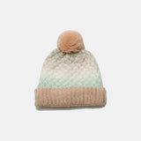 Gradient Knit Hat with Pompom - Trendsi - Flyclothing LLC