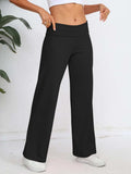 Elastic Waist Wide Leg Pants - Trendsi - Flyclothing LLC