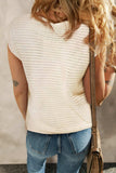 Flower Round Neck Cap Sleeve Knit Top - Trendsi - Flyclothing LLC