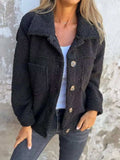 Full Size Single-Breasted Sherpa Shacket Plus Size - Trendsi - Flyclothing LLC