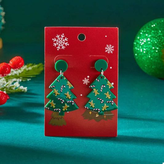 Christmas Tree Drop Earrings - Trendsi - Flyclothing LLC