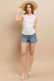 Ces Femme Striped Round Neck Tank - Trendsi - Flyclothing LLC