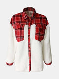 Fuzzy Button Up Long Sleeve Jacket - Trendsi - Flyclothing LLC
