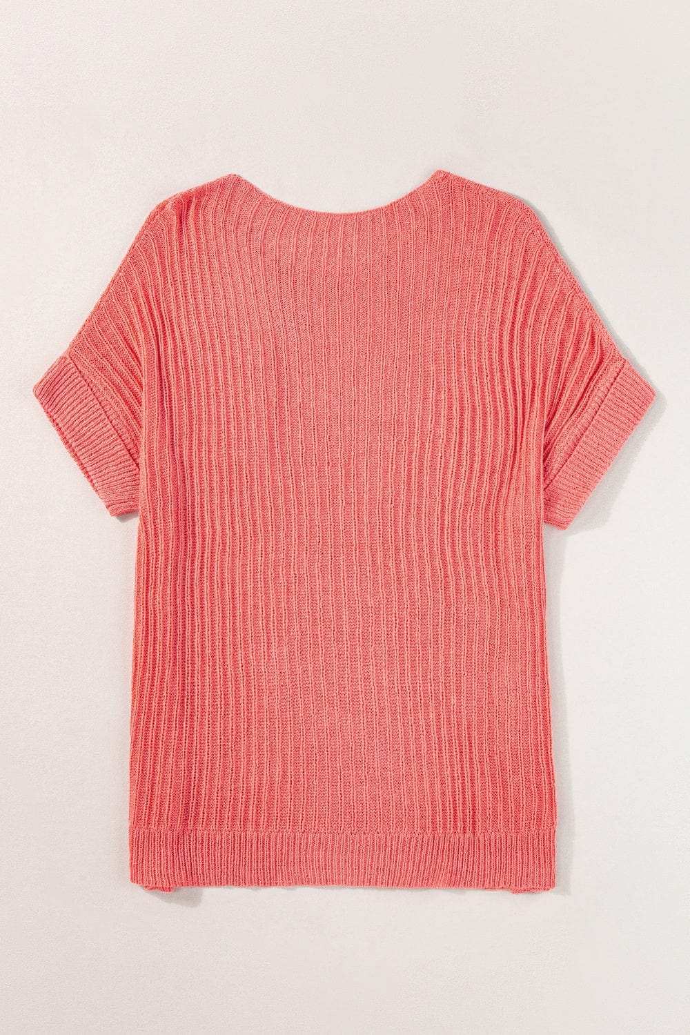 Round Neck Half Sleeve Knit Top - Trendsi - Flyclothing LLC