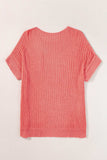 Round Neck Half Sleeve Knit Top - Trendsi - Flyclothing LLC