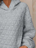 Textured Long Sleeve Hoodie with Pockets - Trendsi - Flyclothing LLC