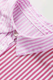 Button Down Striped Ruffled Hem Shirt - Trendsi - Flyclothing LLC