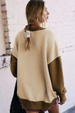 Color Block Round Neck Long Sleeve Sweatshirt - Trendsi - Flyclothing LLC