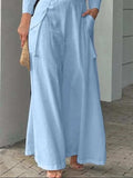 Full Size Long Sleeve Top and Pants Set Plus Size - Trendsi - Flyclothing LLC