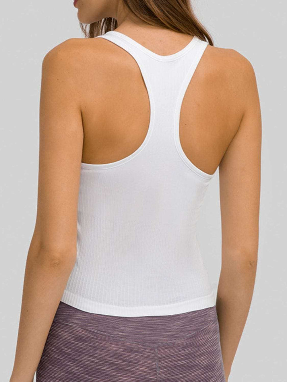 Round Neck Racerback Active Tank - Trendsi - Flyclothing LLC